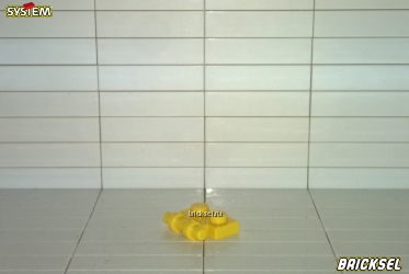 Пластинка 1х2 с боковым горизонтальным секционным навесом желтая