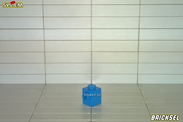 Кубик соединительный 1х1 с боковым штырьком ярко-голубой