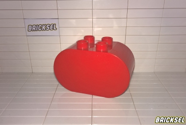 Кубик 2х4 красный овальный