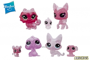 Игровой набор Hasbro Littlest Pet Shop из 7 петов: Холодное царство (Розовые)