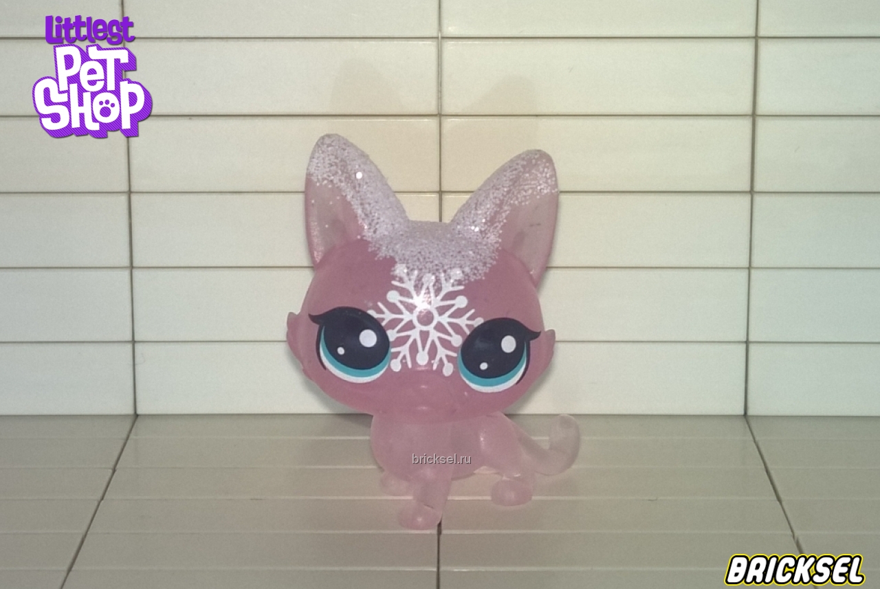 Hasbro Фигурка кошка большеухая, (зимняя серия), средний прозрачно-розовая, hasbro