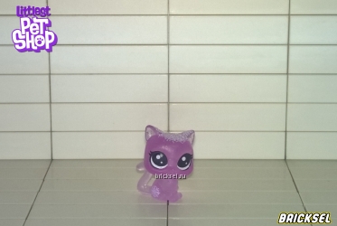 Фигурка кошка (котенок), (зимняя серия), малыш прозрачно-фиолетовая