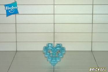 Сердечко пустотелое для браслета Hasbro перламутрово-голубое