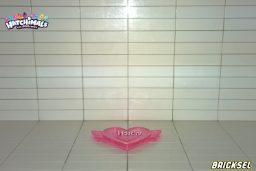 Платформа-подставка для фигурки Пикси сердечко прозрачное розовое с блестками