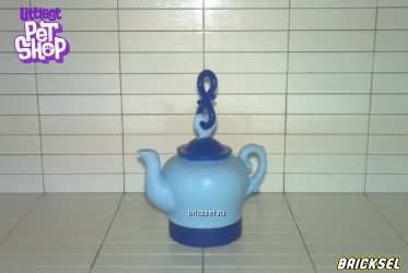 Домик-чайник с темно-синей крышкой для рыбки голубой