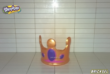 Корона-кроватка, с фиолетовым камнем перламутрово-золотая