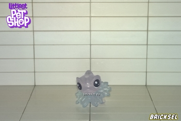 Фигурка хамелеон прозрачно-бледно-фиолетовый в цветочке