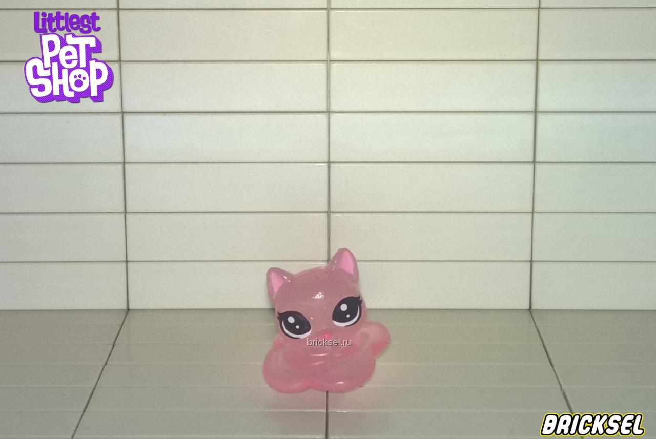 Hasbro Фигурка кошка (котенок) прозрачно-бледно-розовый в цветочке, hasbro