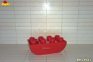 Кубик LEGO DUPLO обратный двухсторонний закруглённый 2х4 красный