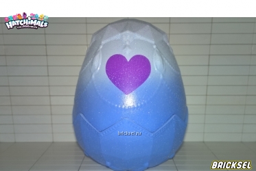 Яйцо с фиолетовым сердечком перламутрово-голубое