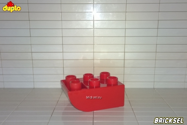 Кубик LEGO DUPLO обратный закруглённый 2х3 красный