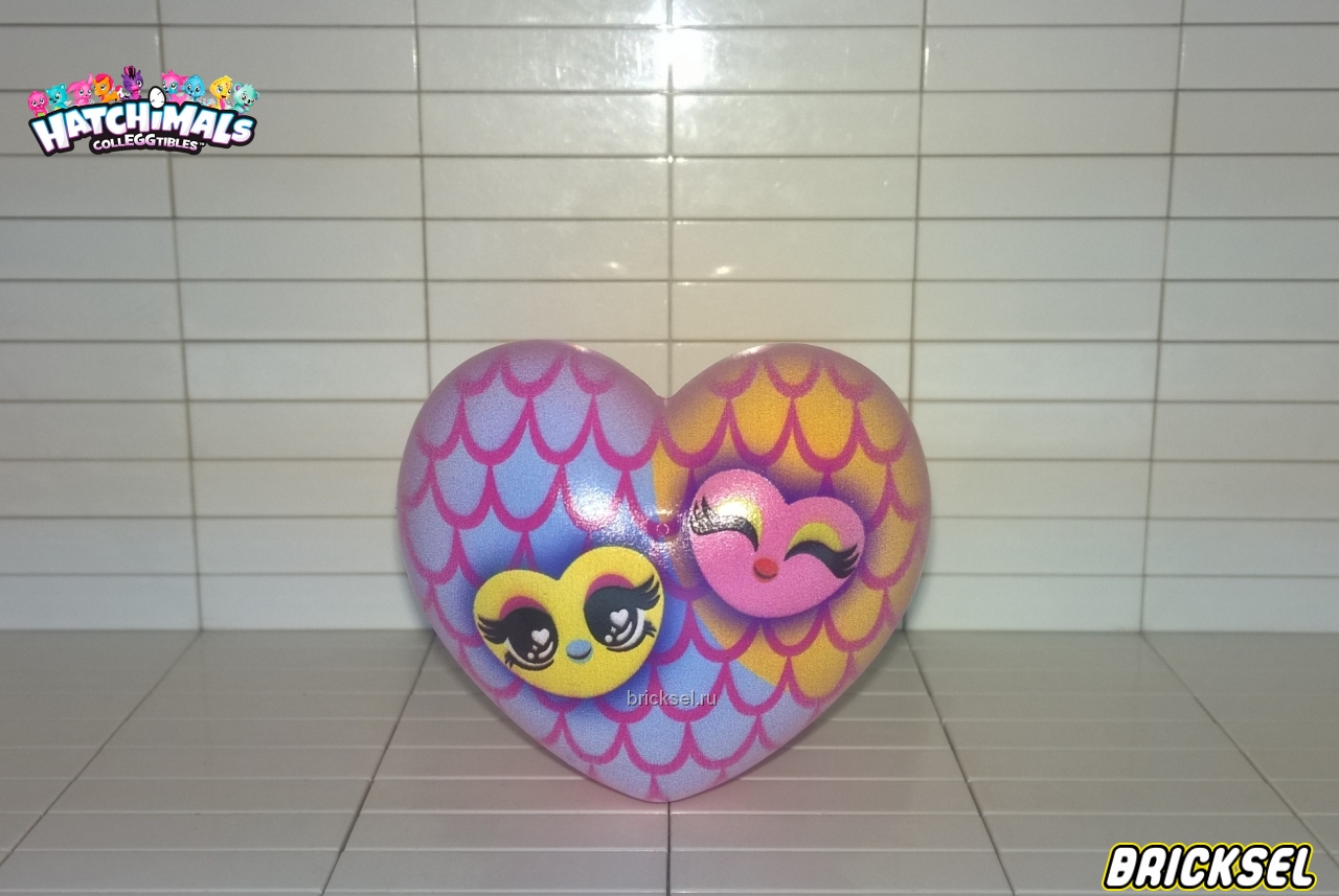 Spin Master Яйцо-сердечко раскрашено в желто-голубые чешуйки и два маленьких сердечка розовое и желтое, spin-master