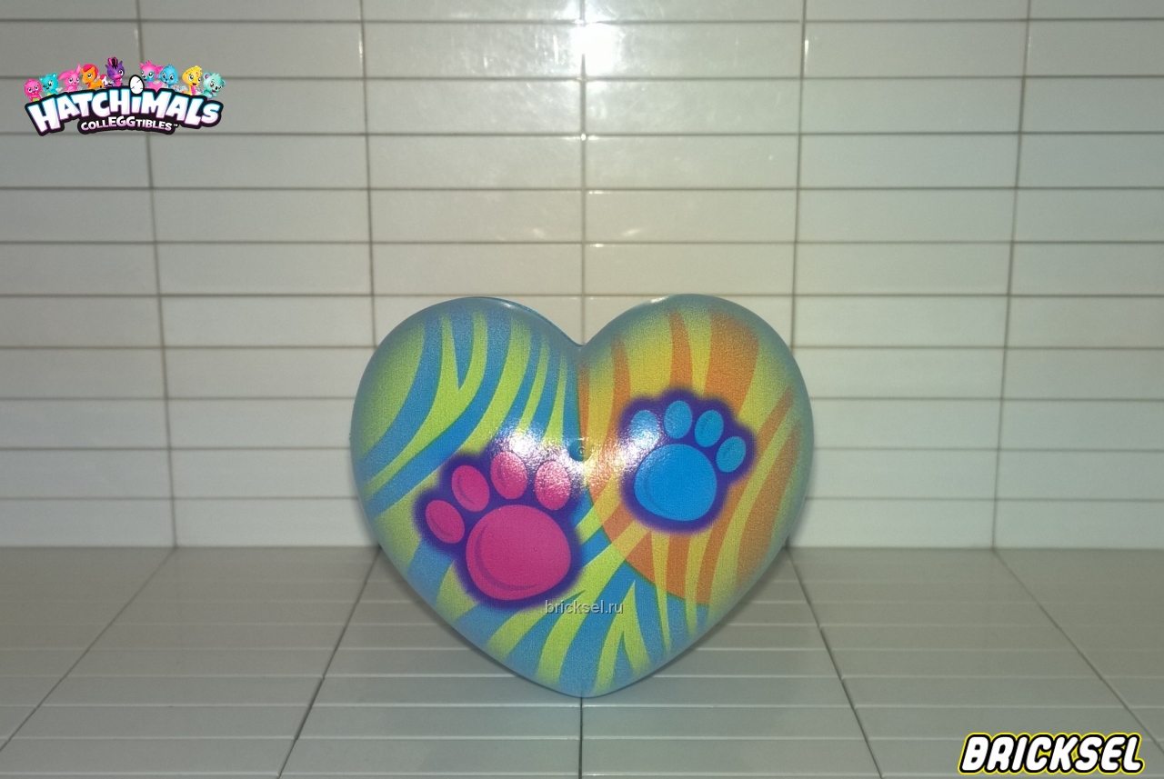 Spin Master Яйцо-сердечко оранжево-голубое в желтую полоску с голубой и розовой лапками, spin-master
