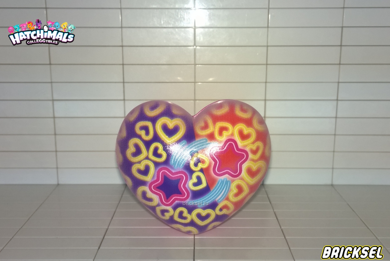 Spin Master Яйцо-сердечко красно-фиолетовое с желтыми маленькими сердечками и двумя большими падающими звездочками, spin-master