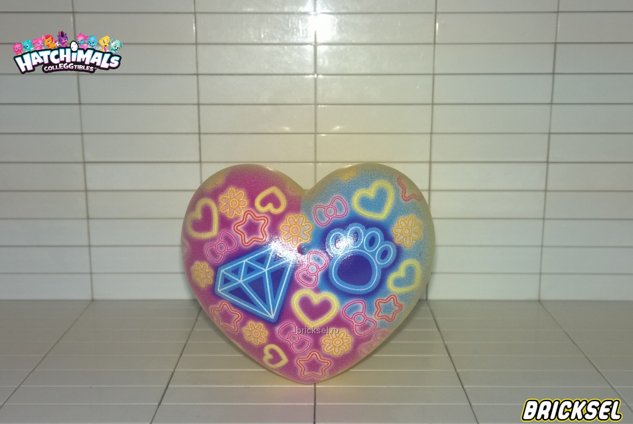 Spin Master Яйцо-сердечко малиново-голубое с маленькими звездами, цветами сердечками и синими алмазом и лапкой, spin-master