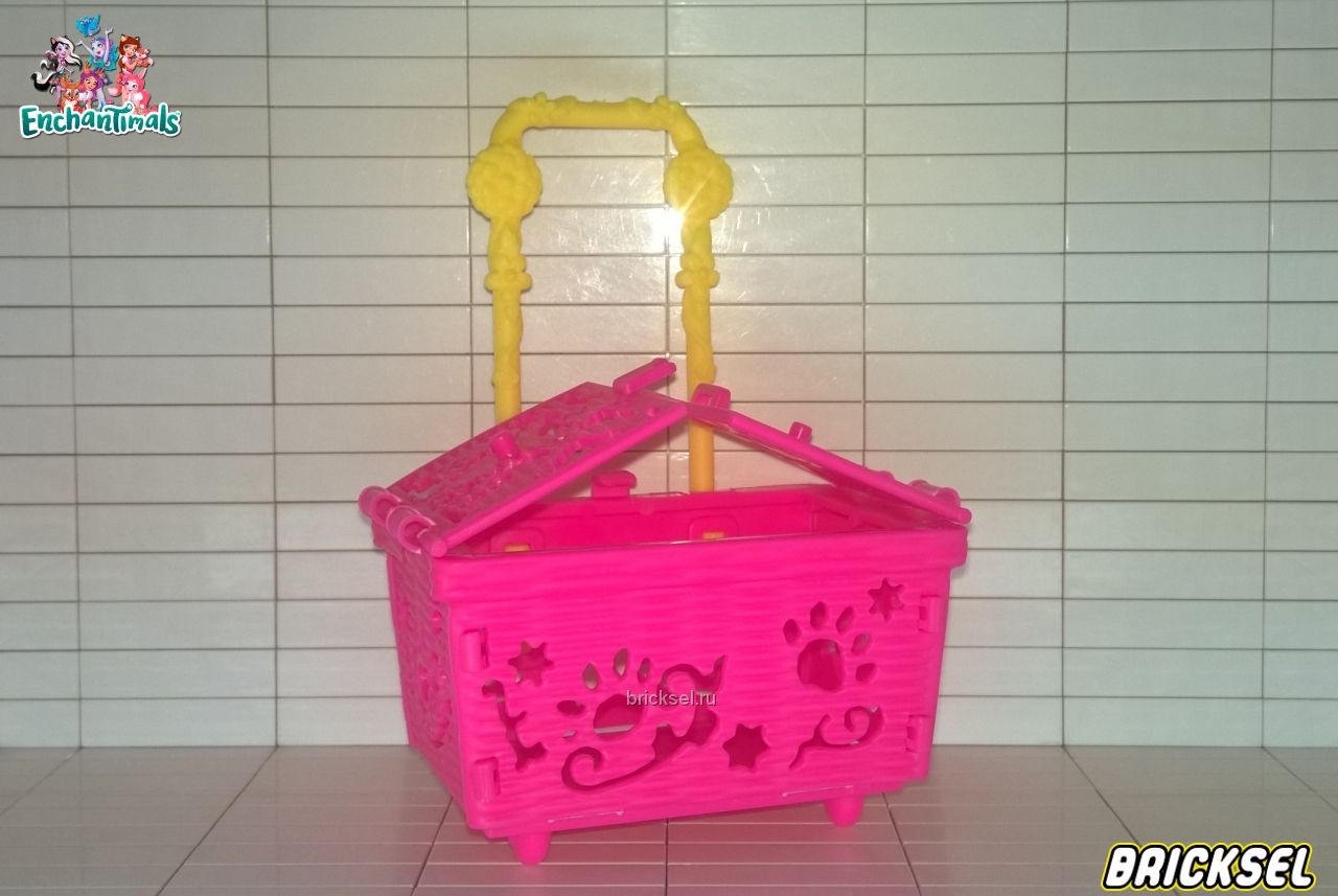 Matel Переноска для кролика на колесиках, розовая с желтой ручкой, Matel