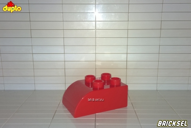 Кубик скос LEGO DUPLO 2х3 красный закругленный